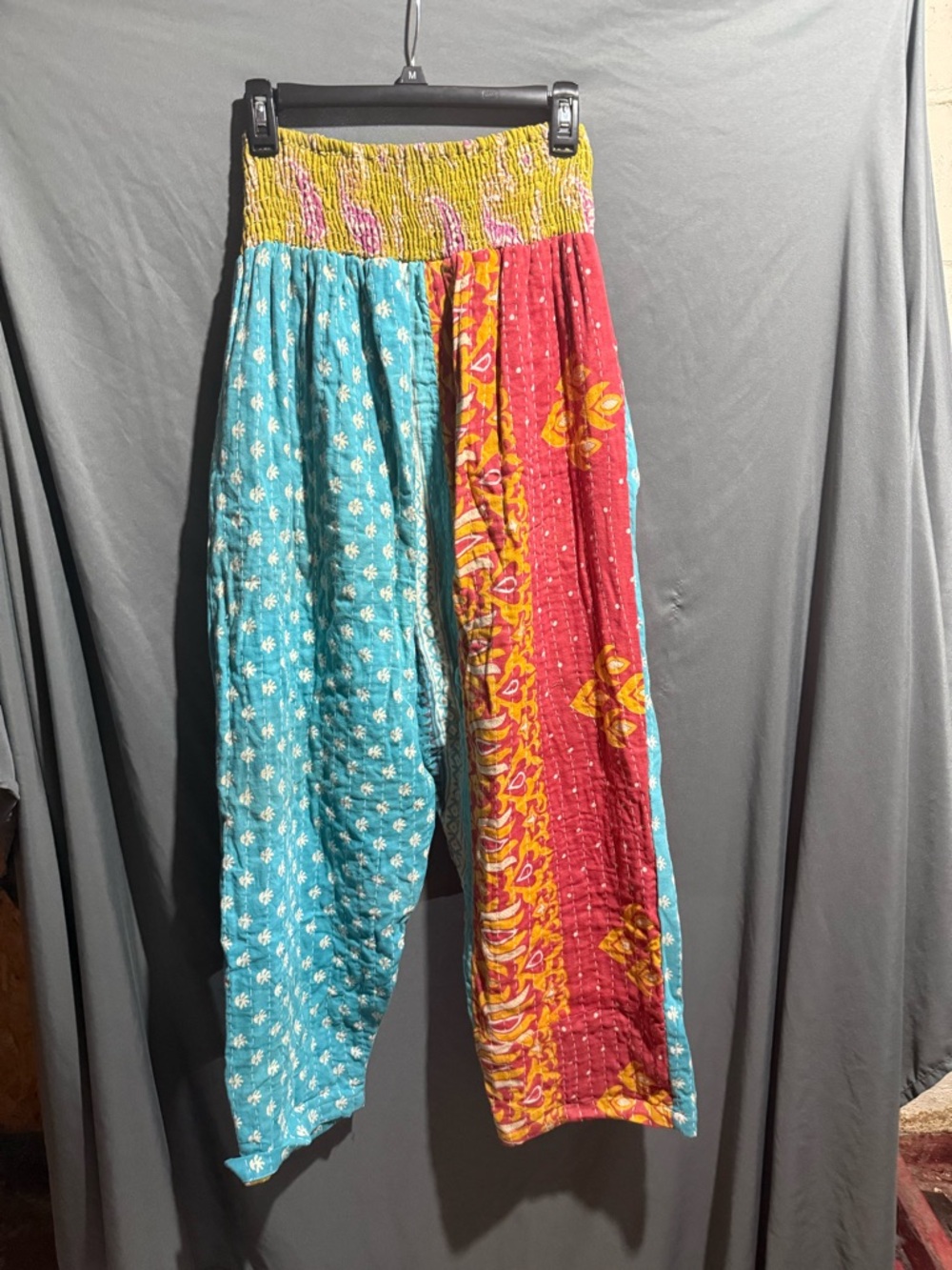 She’s 1 Oak, Boho Kantha Harem Pants - Turquoise & Green- New - Picture 3 of 3